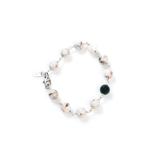 Meditation Bracelet • White Ocean Jasper