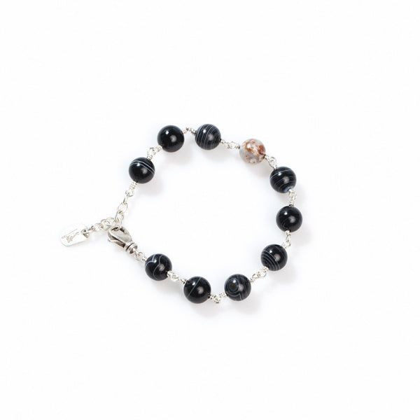 Meditation Bracelet • Black Lace Agate